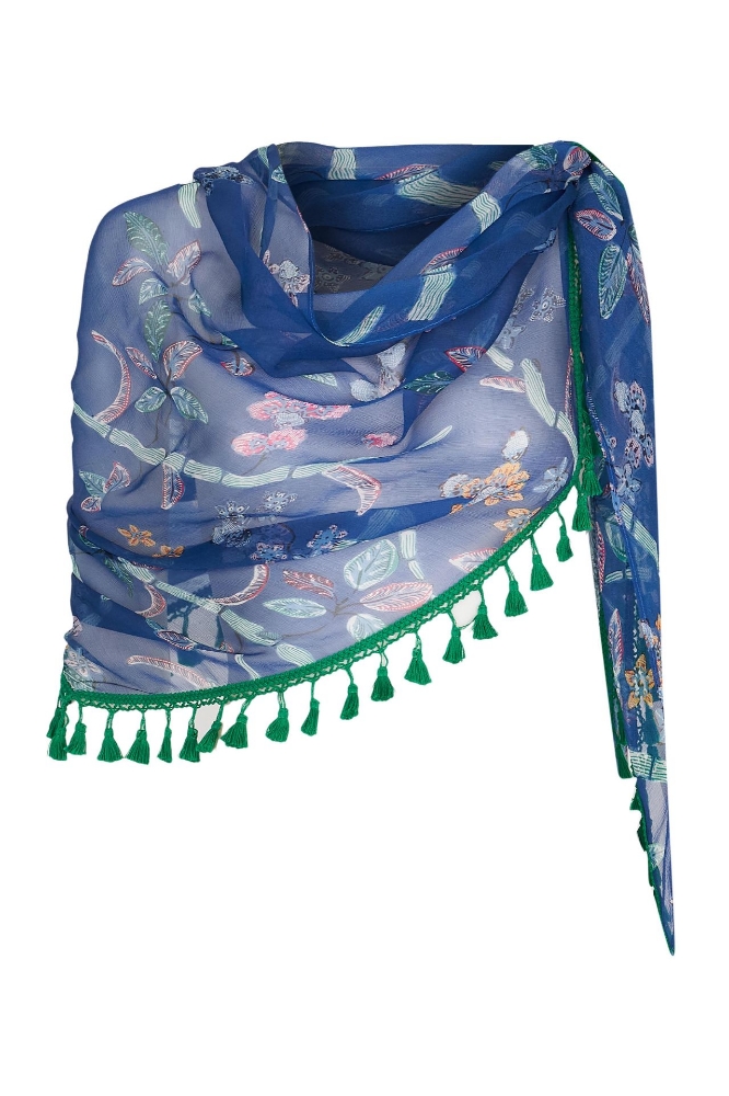 Picture of Signature Triangle Scarf Bamboo Jardin Print