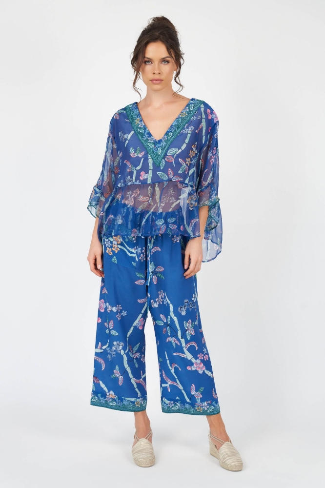 Picture of Florence Drawstring Pant in Bamboo Jardin