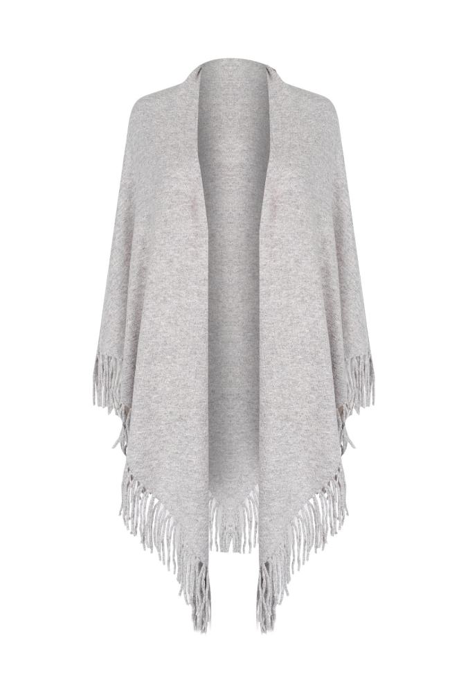 Picture of Kimberley Cashmere Fringed Shawl Silver