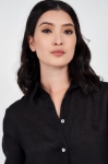 Picture of Adele Linen Shirt Black
