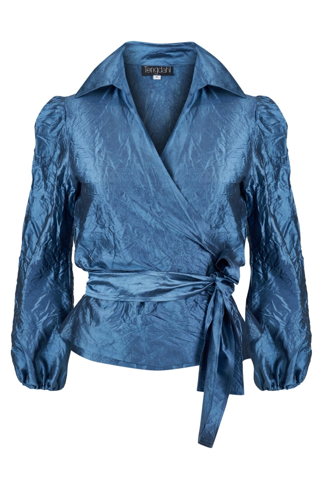 Picture of Sienna Silk Wrap Top Blue Topaz