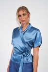 Picture of Lena Wrap Blouse Azure