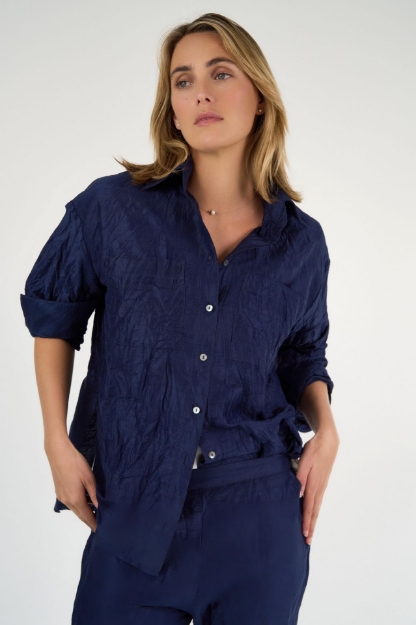 Picture of Christie Silk Shirt Sapphire