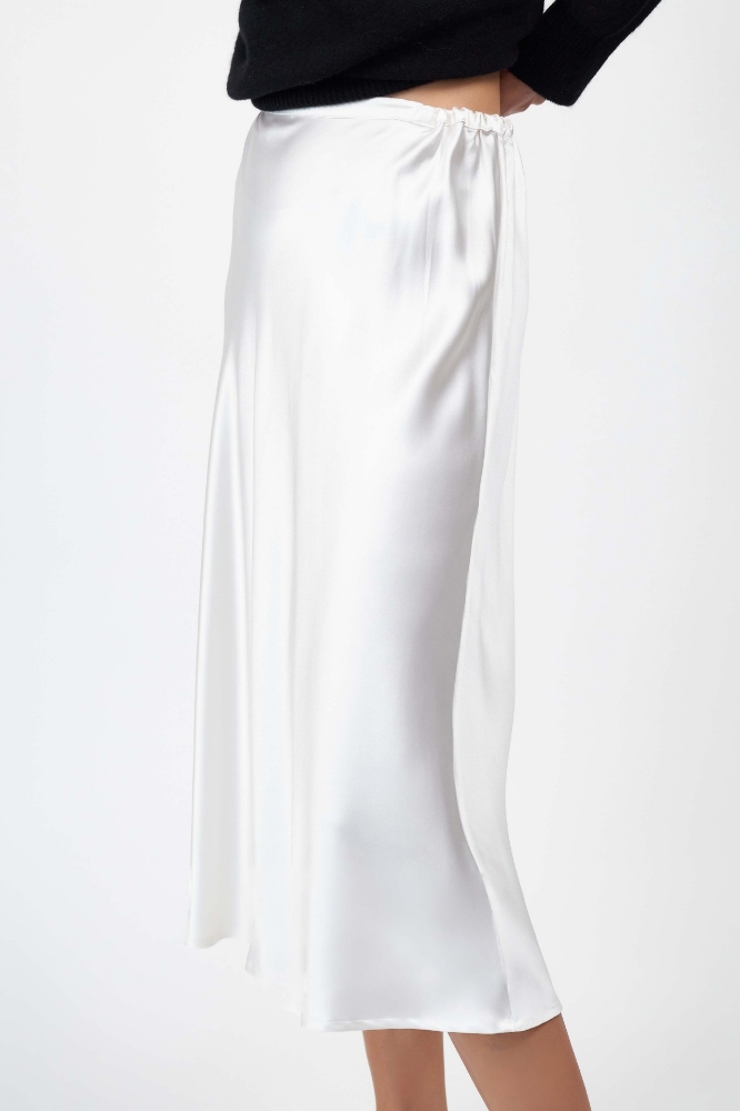 Picture of Coco Silk Bias Skirt White