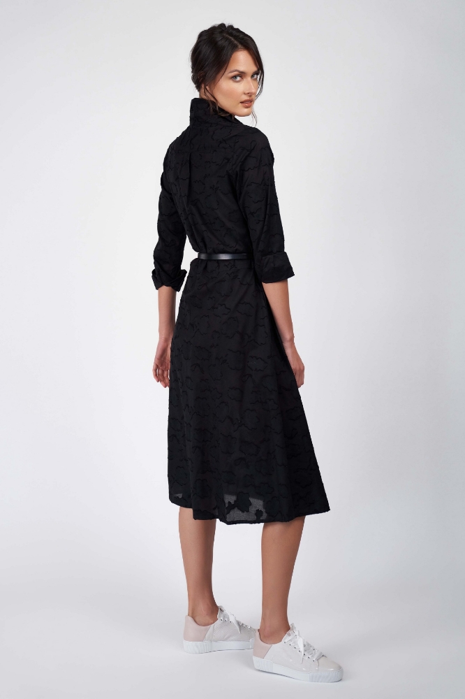 Picture of Katherine Shirtmaker Dress Black Cotton Jacquard