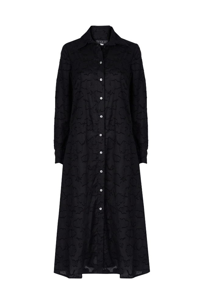 Picture of Katherine Shirtmaker Dress Black Cotton Jacquard