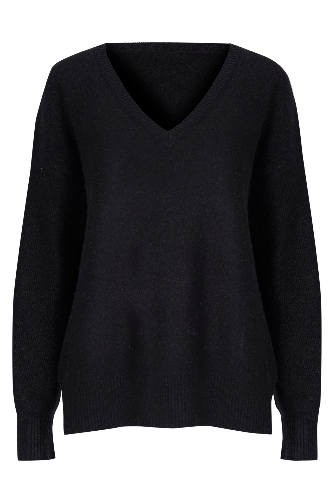 Picture of Bella V-Neck Cashmere Sweater Black