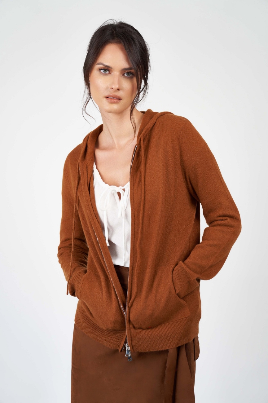 Picture of Joyce Cashmere Hoodie Amber