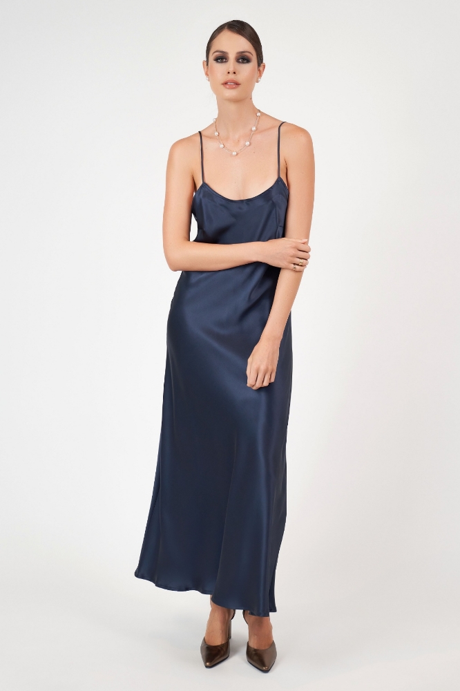 Picture of Sophia Maxi Bias Dress French Navy