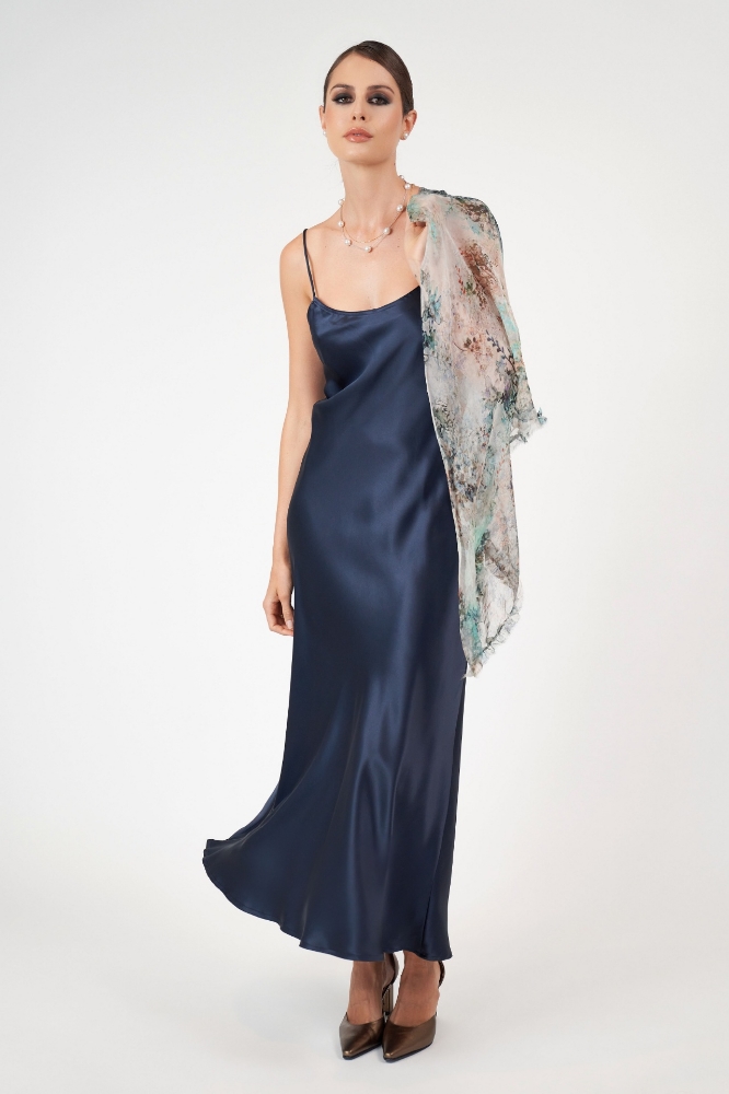 Picture of Sophia Maxi Bias Dress French Navy