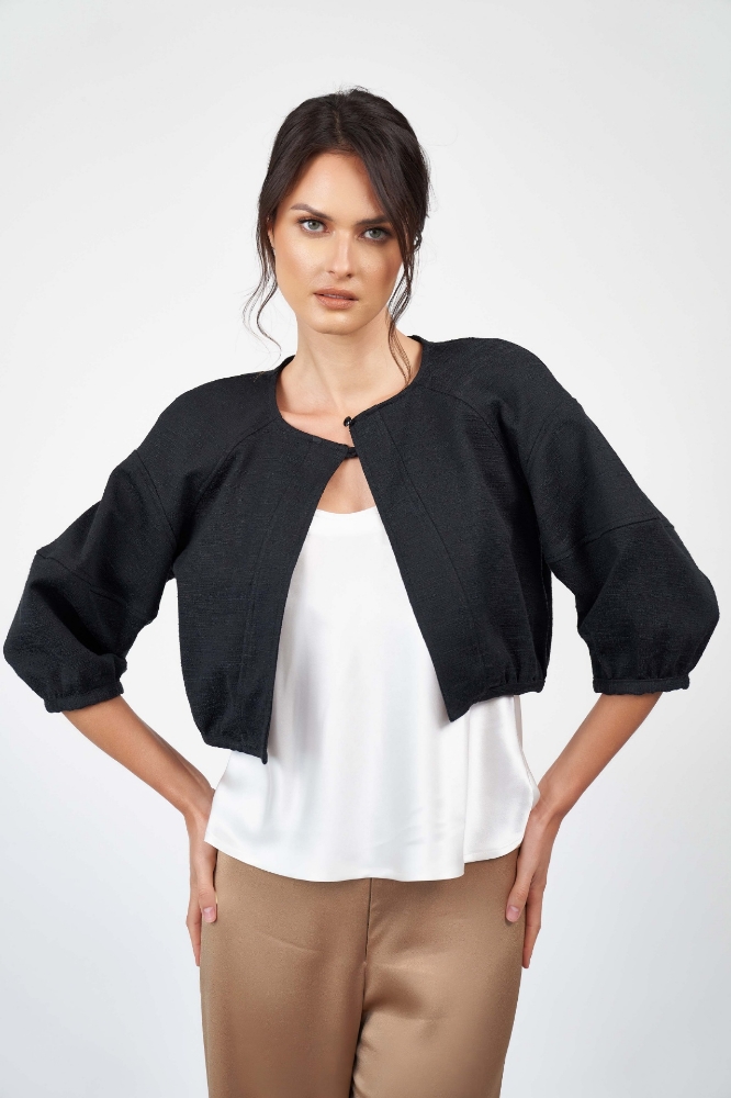 Picture of Valetta Short Crop Jacket Charcoal