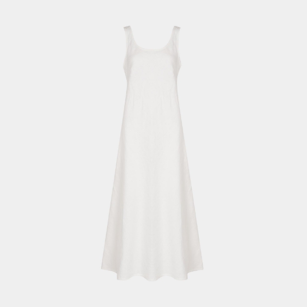 Picture of Coco Bias Dress White Linen