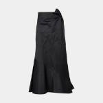 Picture of Cosette Midi Silk Wrap Skirt Black