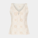 Picture of Juliette Sleeveless Top Embroidered Ecru