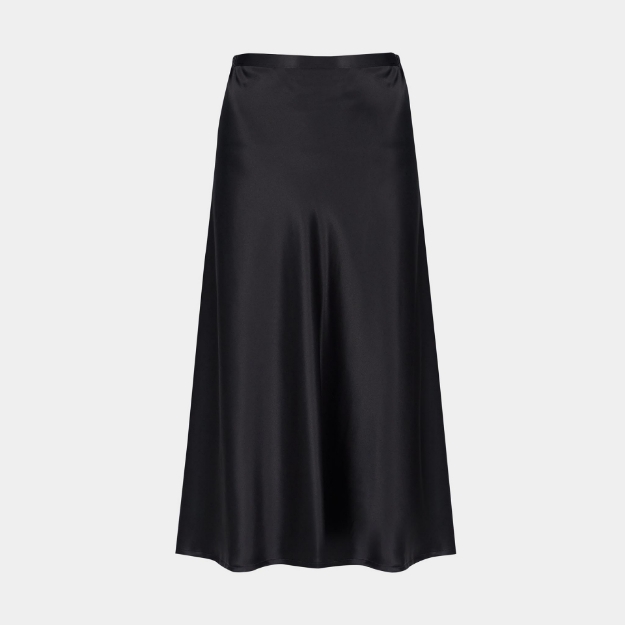 Picture of Coco Silk Bias Skirt Black