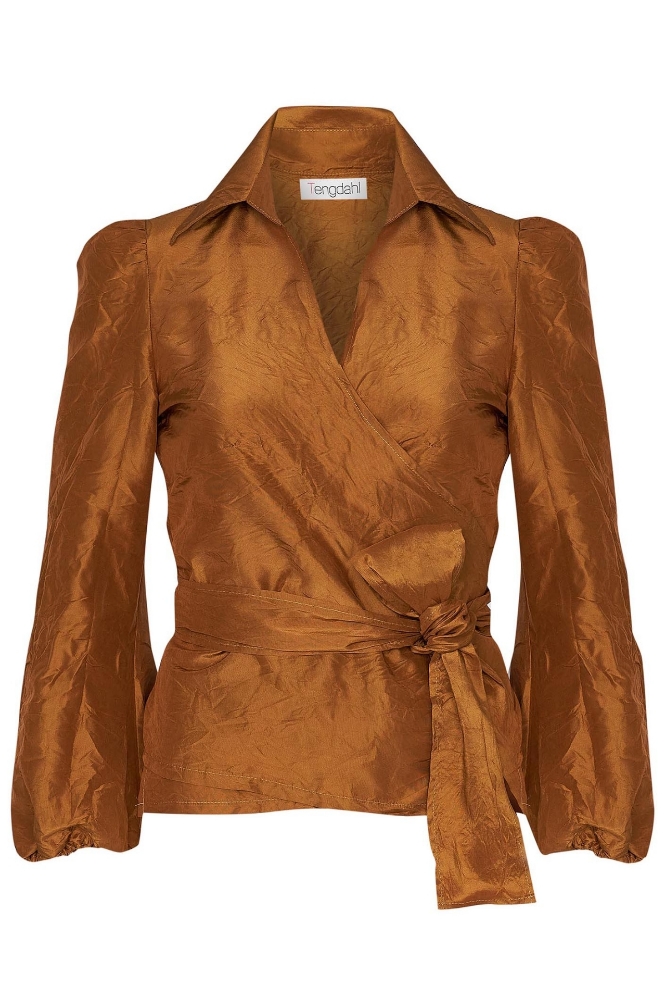 Picture of Sienna Silk Wrap Top Amber