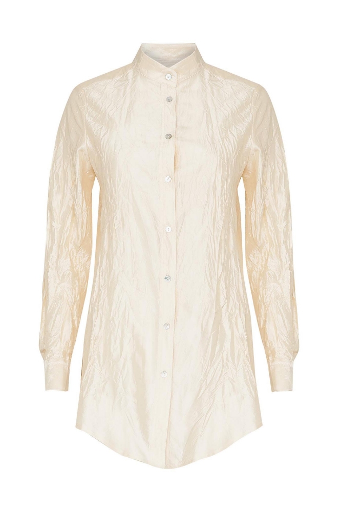 Picture of Adrienne Longline Silk Shirt Pearl