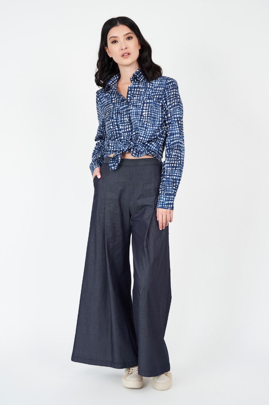 Picture of Adele Cotton Shirt Sapphire Check