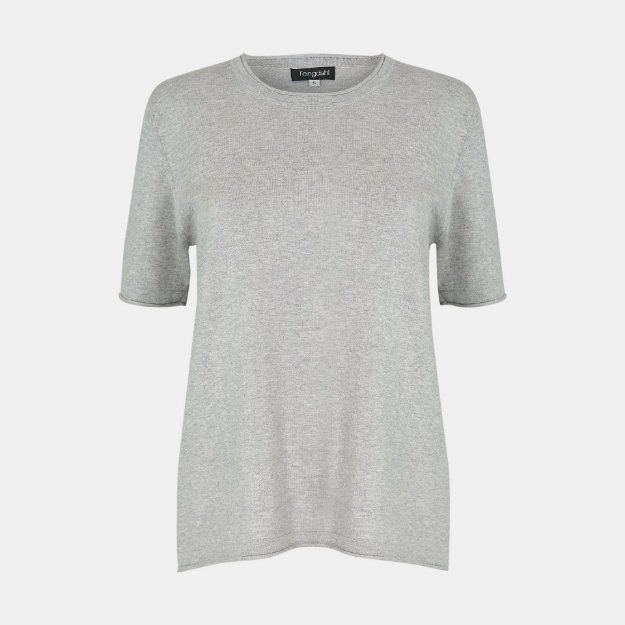 Picture of Lucy Cotton Cashmere T Marle Grey