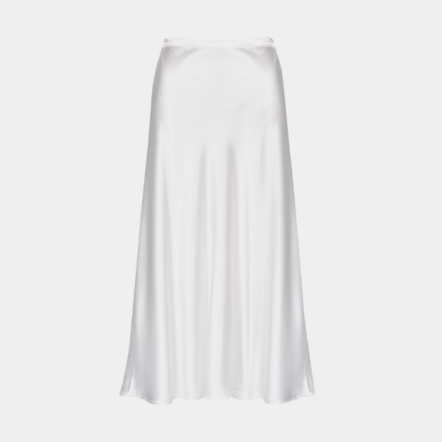 Picture of Coco Silk Bias Skirt White