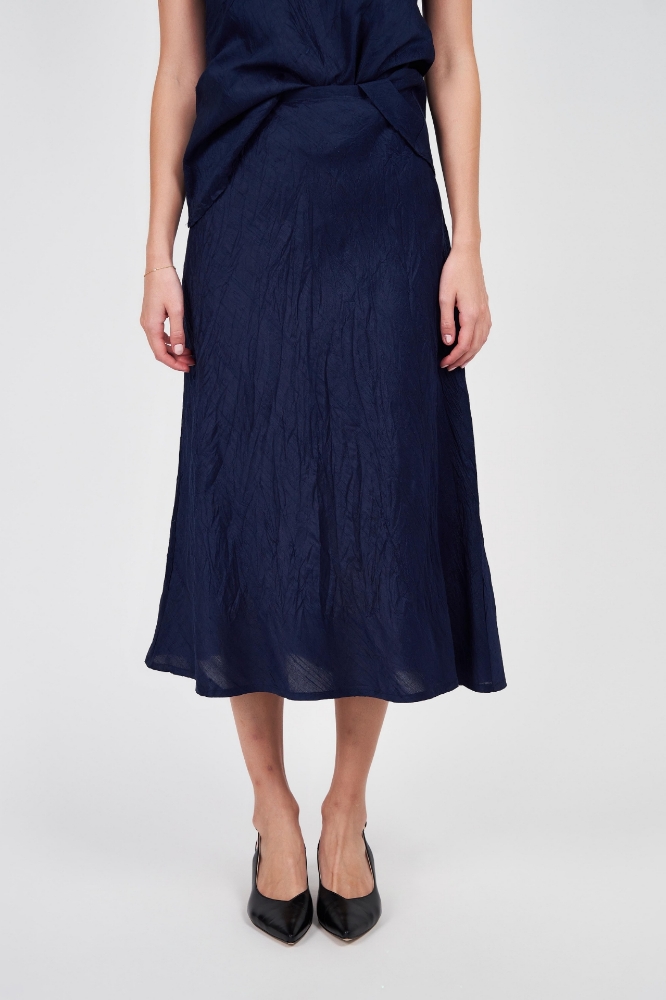 Picture of Coco Silk Bias Skirt Sapphire