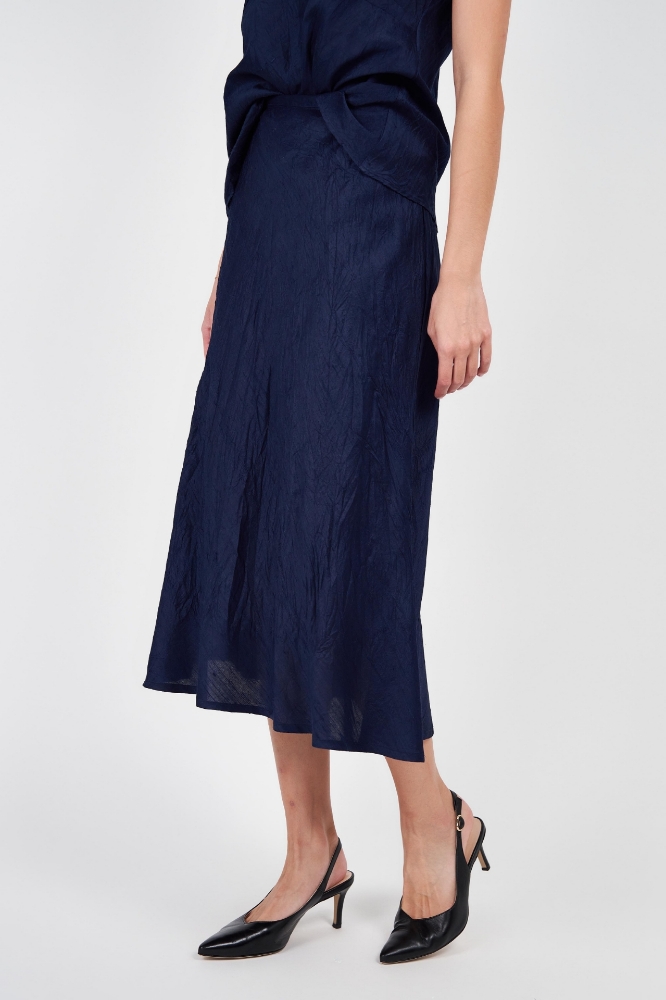 Picture of Coco Silk Bias Skirt Sapphire