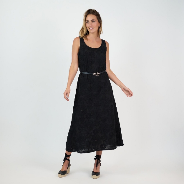 Picture of Coco Bias Dress Embroidered Black