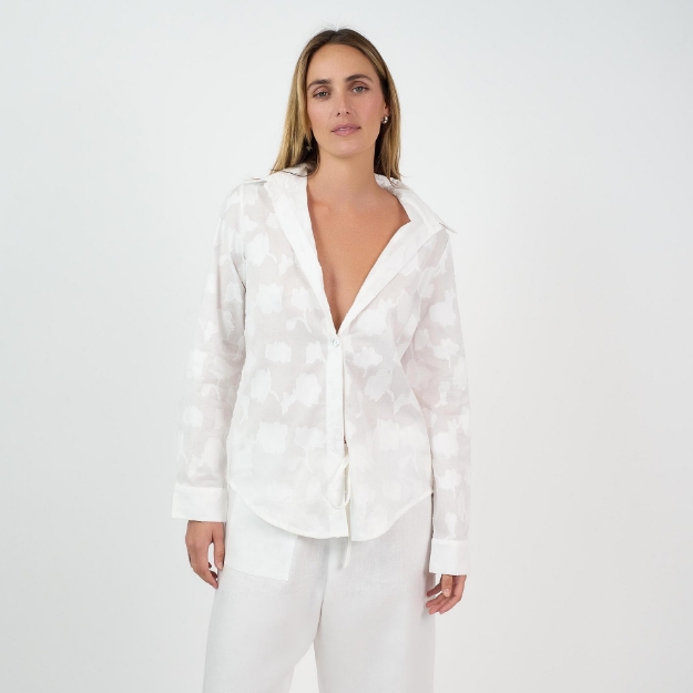 Picture of Adele Shirt Cotton Jacquard White 