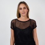 Picture of Celine Mesh T-Shirt Black