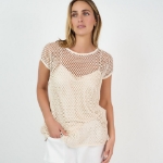 Picture of Celine Mesh Top Ecru