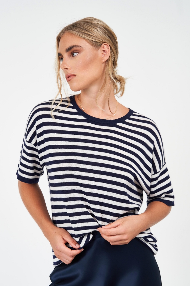 Picture of Bonnie Striped Sweater Navy