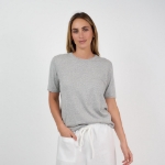 Picture of Lucy Cotton Cashmere T-Shirt Marle Grey