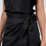 Picture of Cosette Midi Silk Wrap Skirt Black